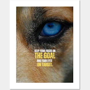 Focus Quotes Wolf Eyes on Target, Goal Setting Motivational Quote Posters and Art